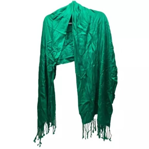 Pashmina Scarf Wrap Shawl One Size Precious Emerald Green Multi Style Wear NWT - Picture 1 of 6